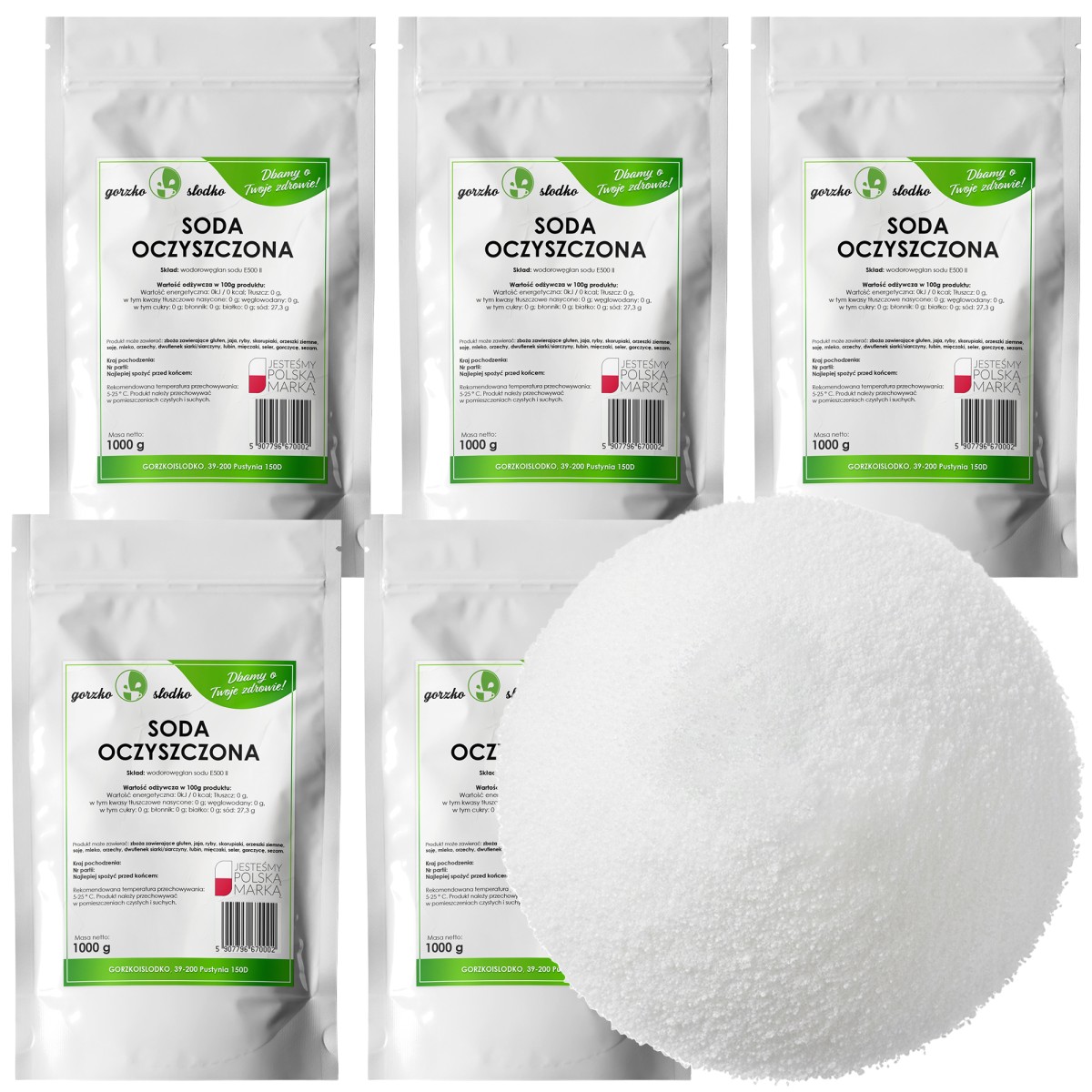 Pakiet soda oczyszczona 5 x 1kg
