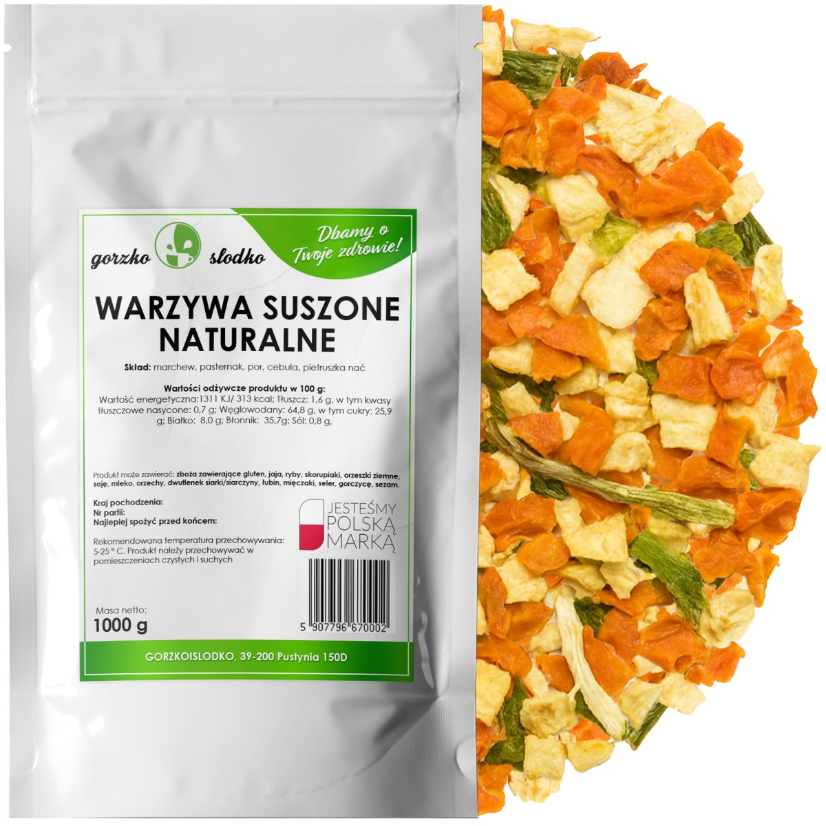 Warzywa suszone naturalne