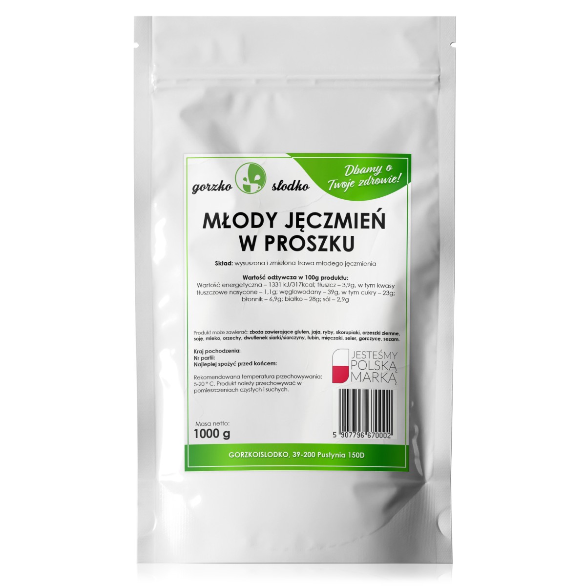 Młody jęczmień w proszku 