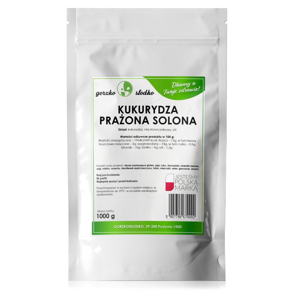 Kukurydza prażona solona