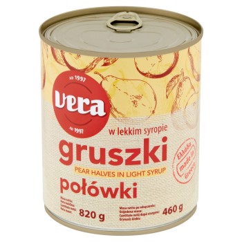 Gruszki połówki w lekkim syropie 820g